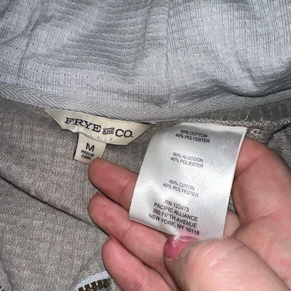 Frye Womens Gray Lightweight Textured Zip Up Hoodie Size Medium NWT - Picture 6 of 10